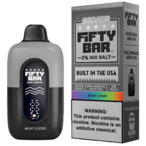 Milky Loops – Fifty Bar Silver Series | 20K Puffs