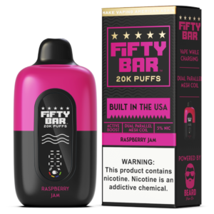 Raspberry Jam – Fifty Bar Black Series | 20K Puffs