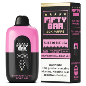 Strawberry Cereal Donut Milk – Fifty Bar Black Series | 20K Puffs